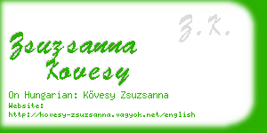 zsuzsanna kovesy business card